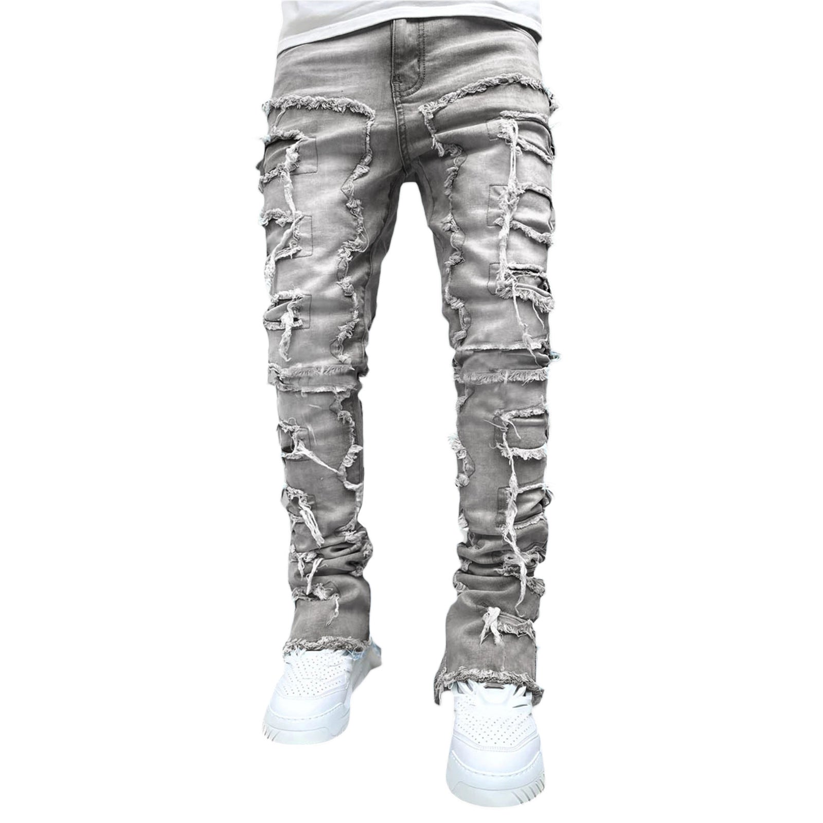 The Distressed Stacked Denim | Masc Fit
