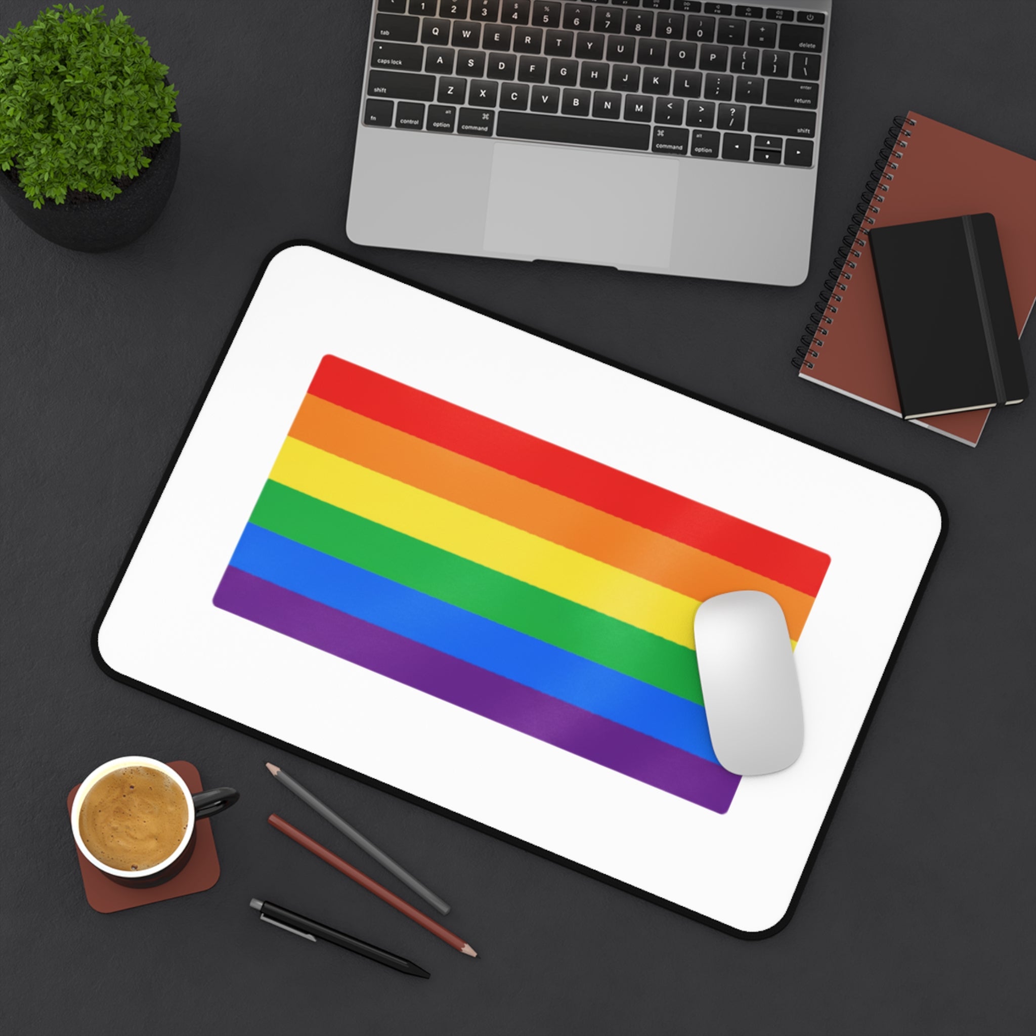 Rainbow Pride Desk Mat — LGBTQ+ Flag Mousepad Pad