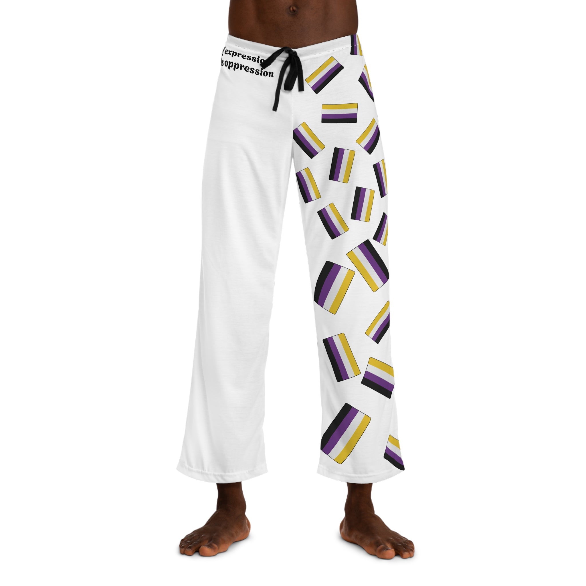 Nonbinary Pride Pajama Pants – Unisex Lounge Sleepwear with NB Flag Pattern