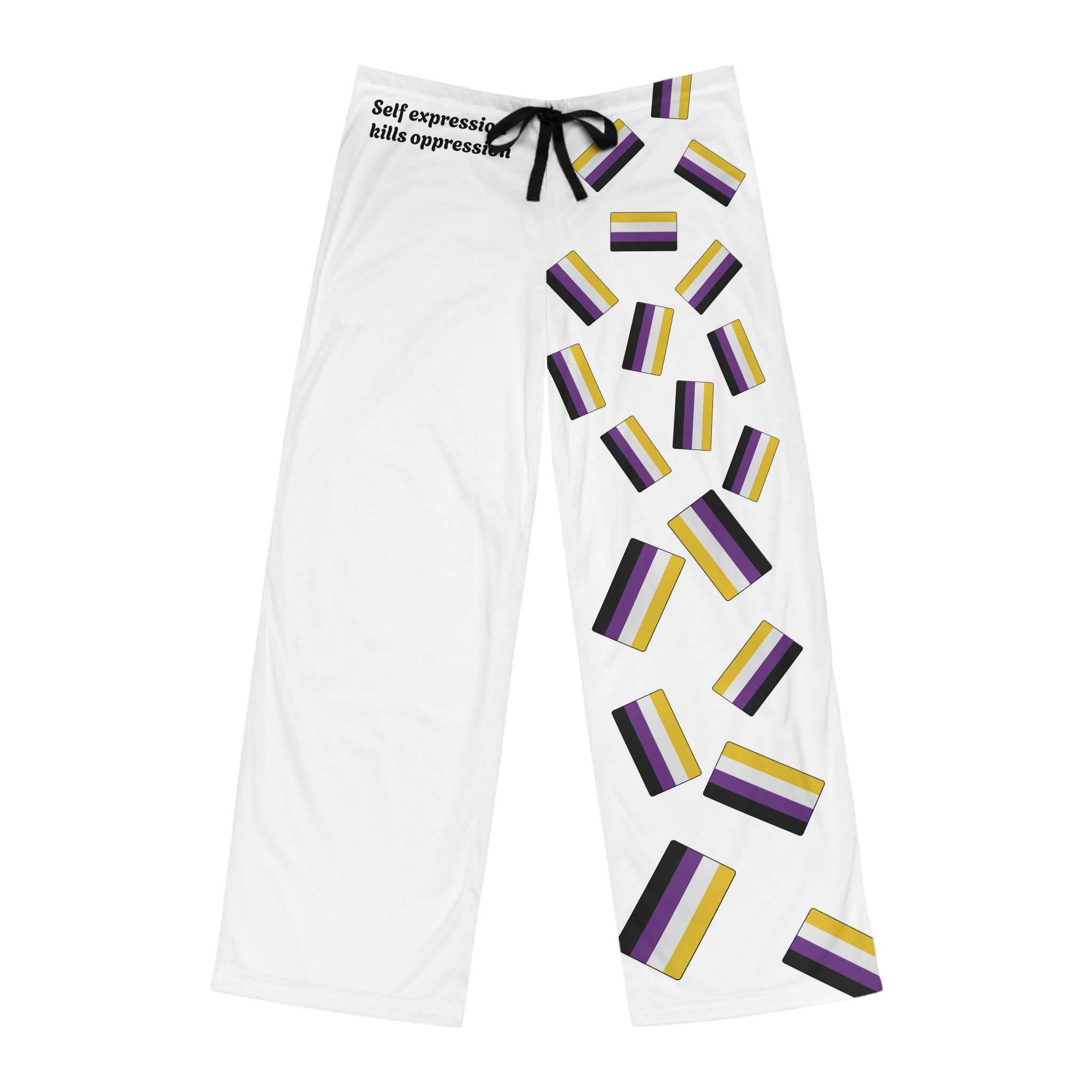 Nonbinary Pride Pajama Pants – Unisex Lounge Sleepwear with NB Flag Pattern