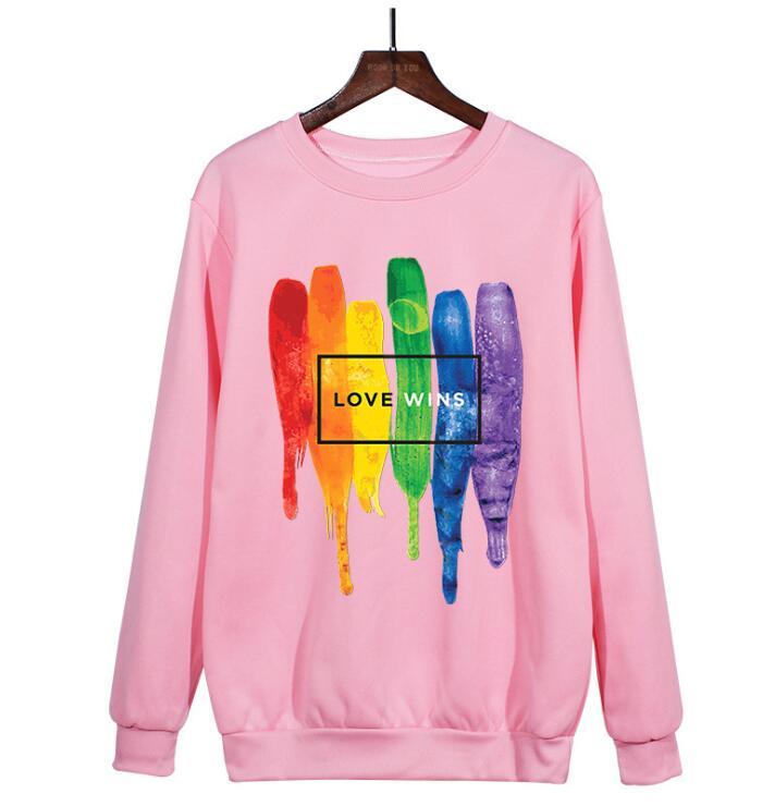 Love Wins feminine Seamed Rainbow Sweatshirt