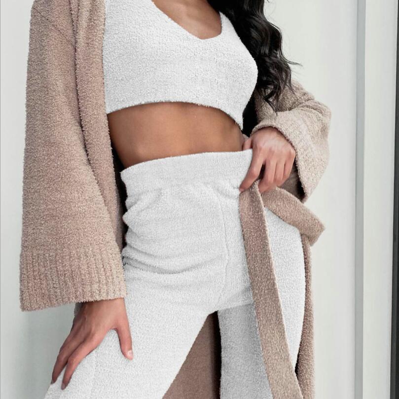 Soft-Touch Chenille Cardigan & Pant Trio