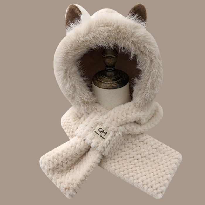 The "Snow Fox" Faux Fur Hooded Scarf