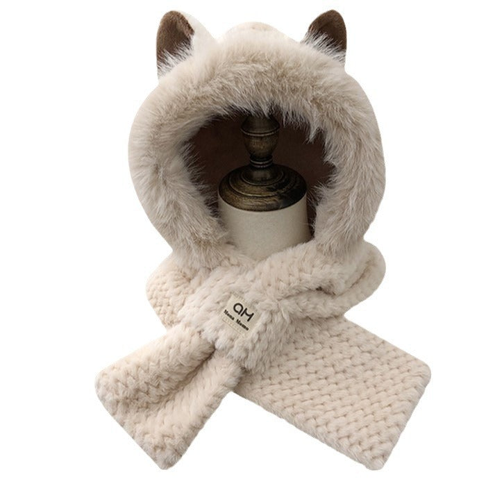 The "Snow Fox" Faux Fur Hooded Scarf