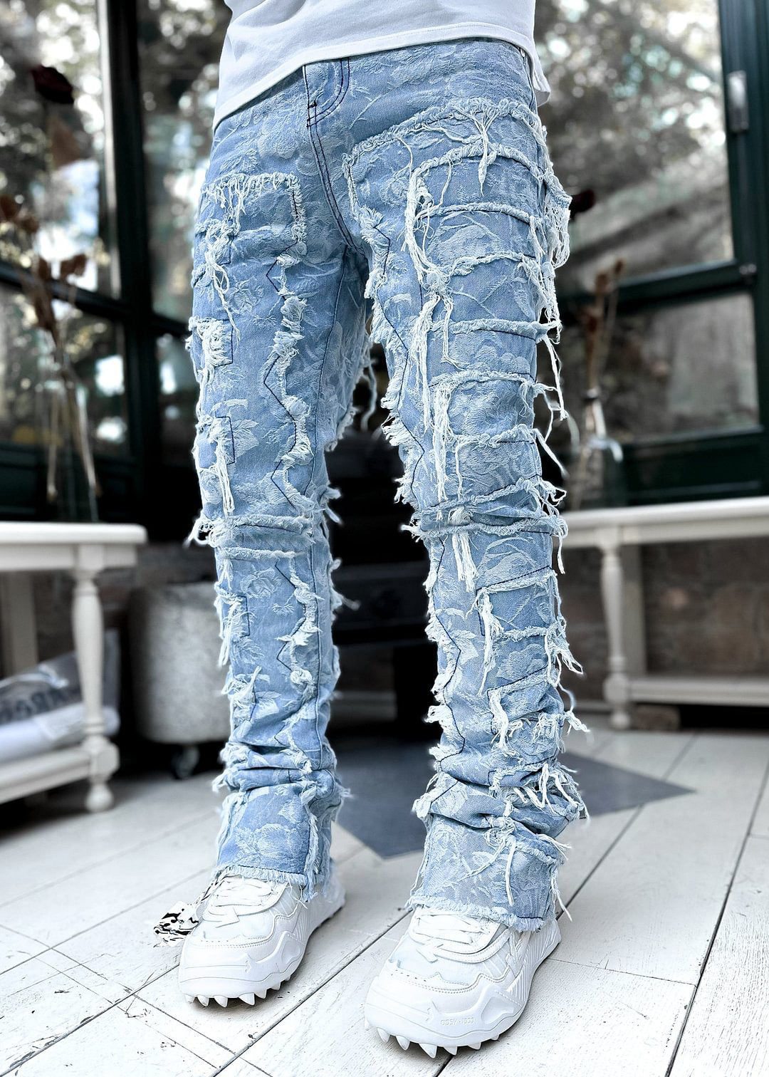 The Distressed Stacked Denim | Masc Fit
