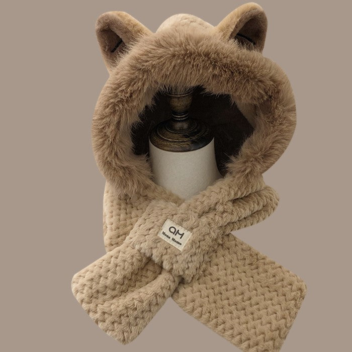 The "Snow Fox" Faux Fur Hooded Scarf
