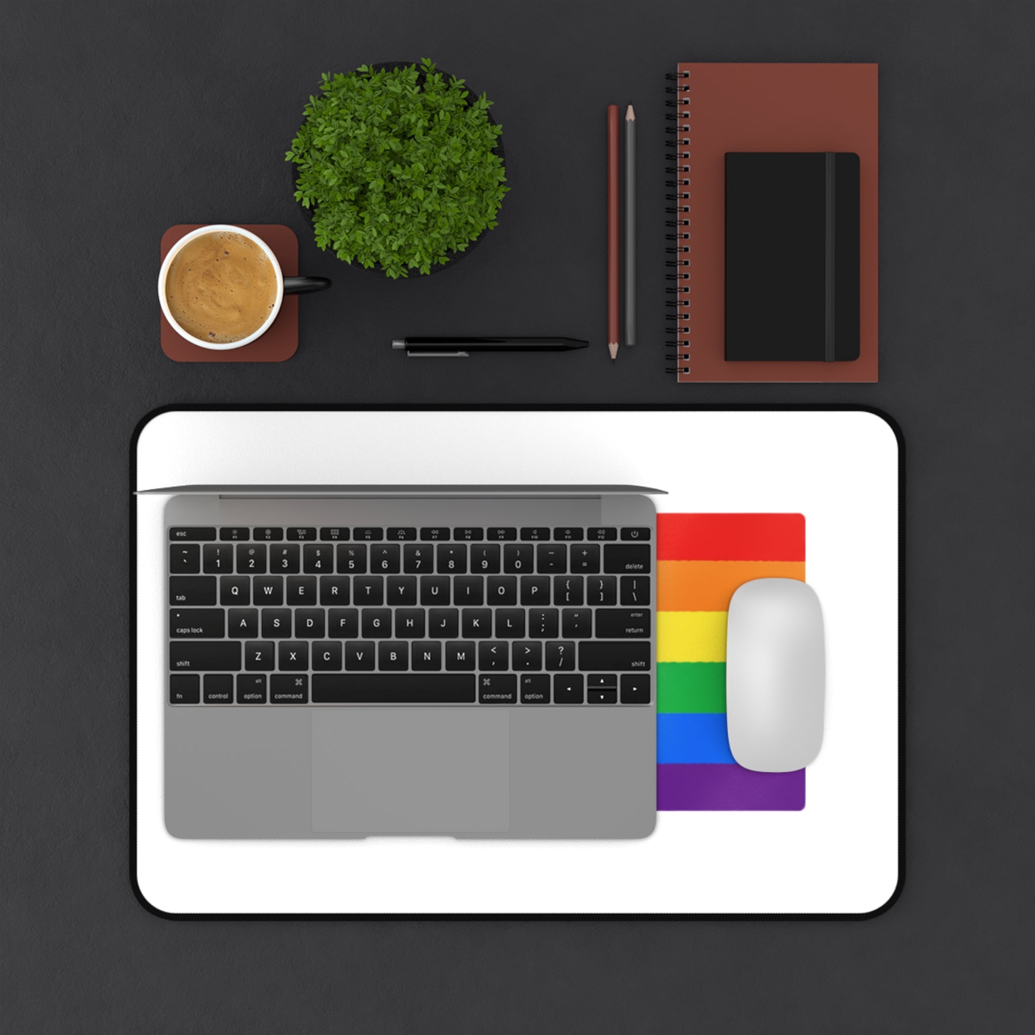 Rainbow Pride Desk Mat — LGBTQ+ Flag Mousepad Pad