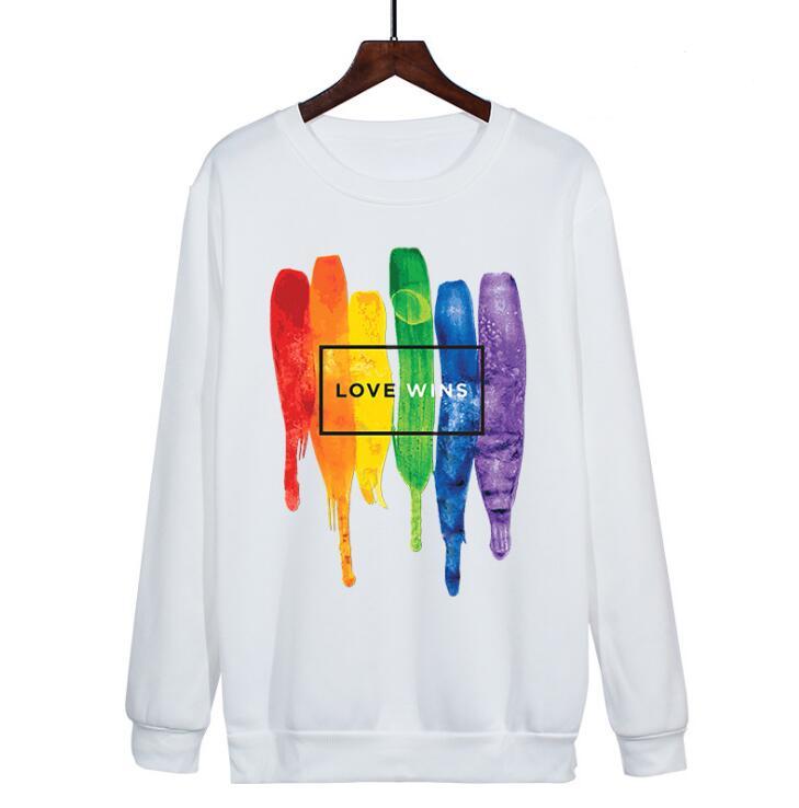 Love Wins feminine Seamed Rainbow Sweatshirt