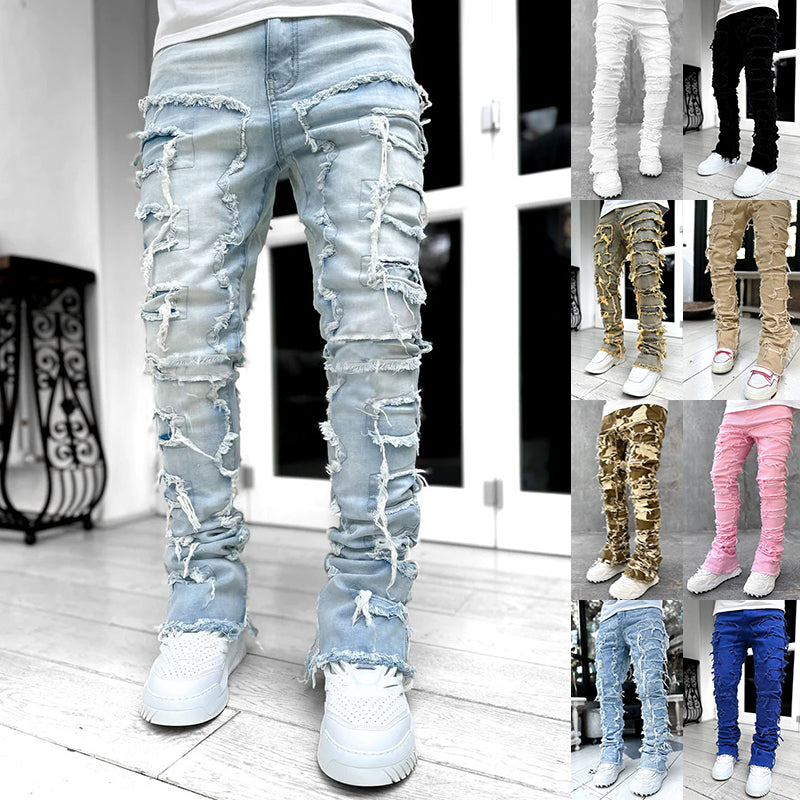 The Distressed Stacked Denim | Masc Fit