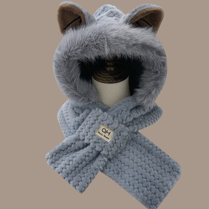 The "Snow Fox" Faux Fur Hooded Scarf