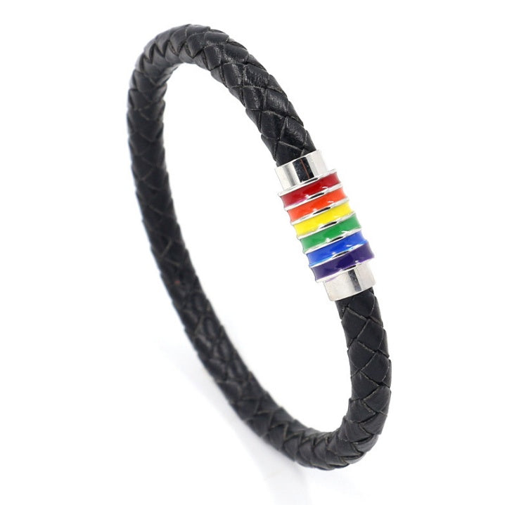 LGBT leather bracelet