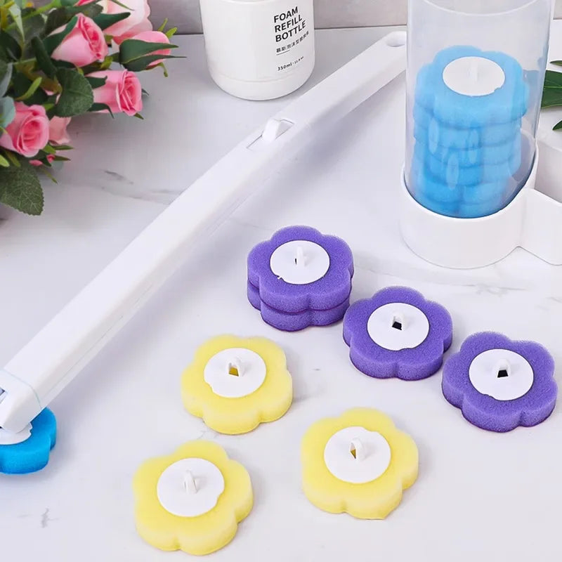 6-60PCS Disposable Toilet Brush Heads Bathroom Replacement Sponges Head Toilet Cleaning Brush Refills No Dead Angle Brush Heads