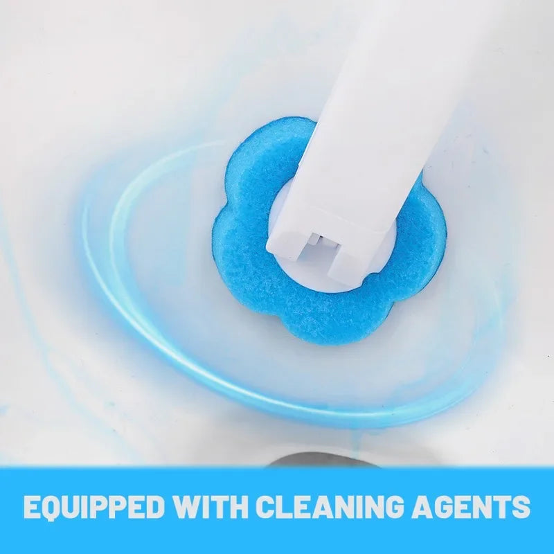 6-60PCS Disposable Toilet Brush Heads Bathroom Replacement Sponges Head Toilet Cleaning Brush Refills No Dead Angle Brush Heads