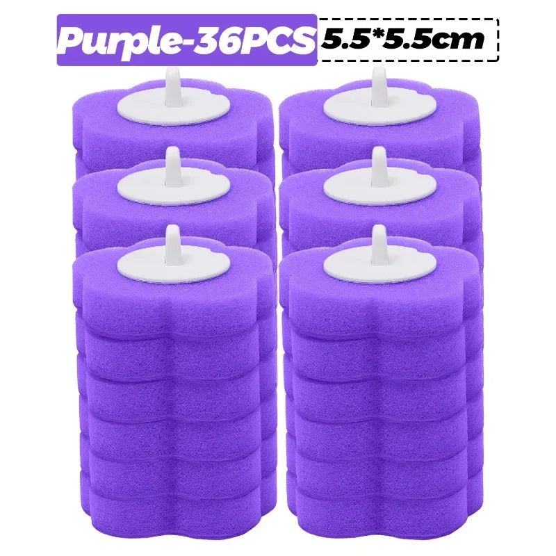 6-60PCS Disposable Toilet Brush Heads Bathroom Replacement Sponges Head Toilet Cleaning Brush Refills No Dead Angle Brush Heads