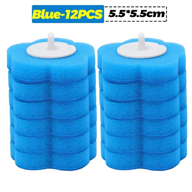 6-60PCS Disposable Toilet Brush Heads Bathroom Replacement Sponges Head Toilet Cleaning Brush Refills No Dead Angle Brush Heads