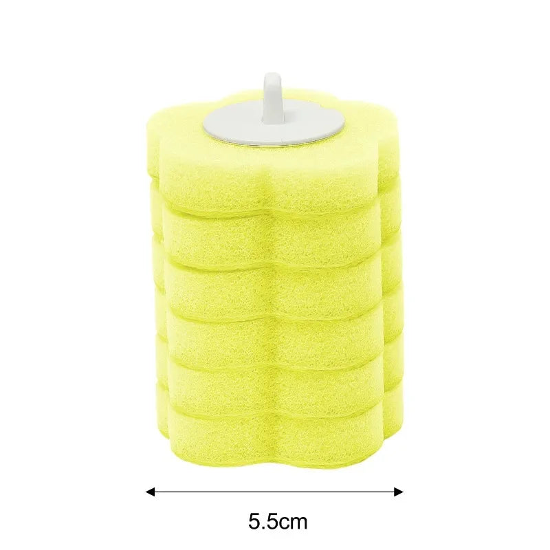 6-60PCS Disposable Toilet Brush Heads Bathroom Replacement Sponges Head Toilet Cleaning Brush Refills No Dead Angle Brush Heads