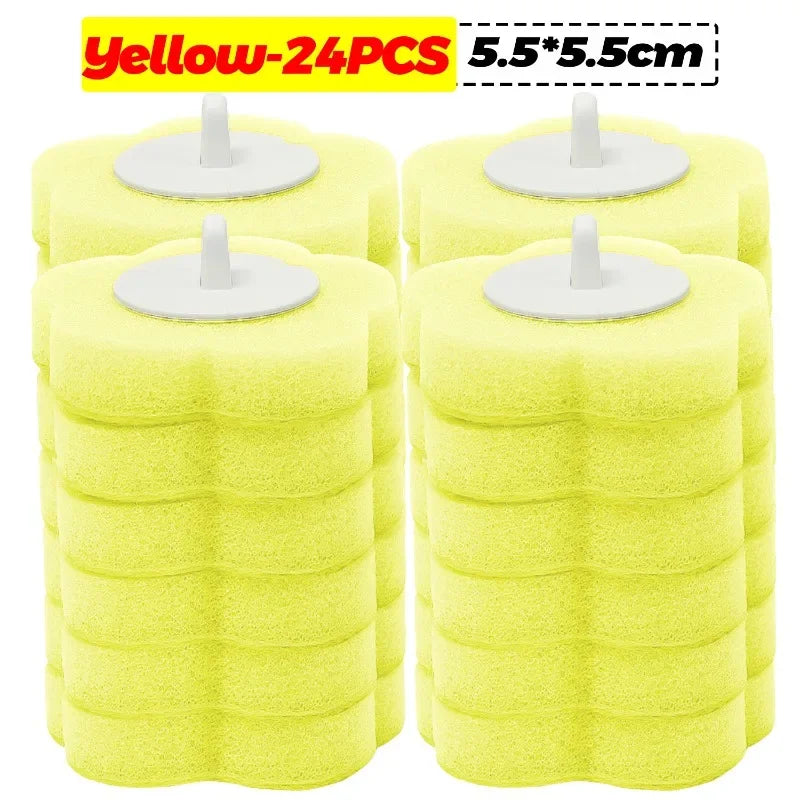 6-60PCS Disposable Toilet Brush Heads Bathroom Replacement Sponges Head Toilet Cleaning Brush Refills No Dead Angle Brush Heads