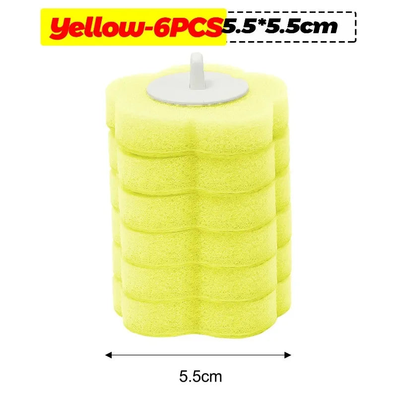 6-60PCS Disposable Toilet Brush Heads Bathroom Replacement Sponges Head Toilet Cleaning Brush Refills No Dead Angle Brush Heads