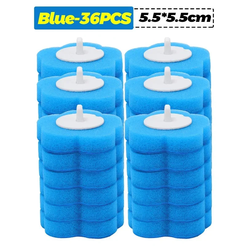 6-60PCS Disposable Toilet Brush Heads Bathroom Replacement Sponges Head Toilet Cleaning Brush Refills No Dead Angle Brush Heads