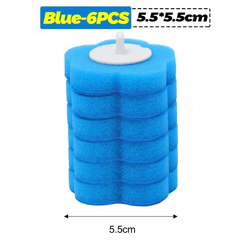 6-60PCS Disposable Toilet Brush Heads Bathroom Replacement Sponges Head Toilet Cleaning Brush Refills No Dead Angle Brush Heads