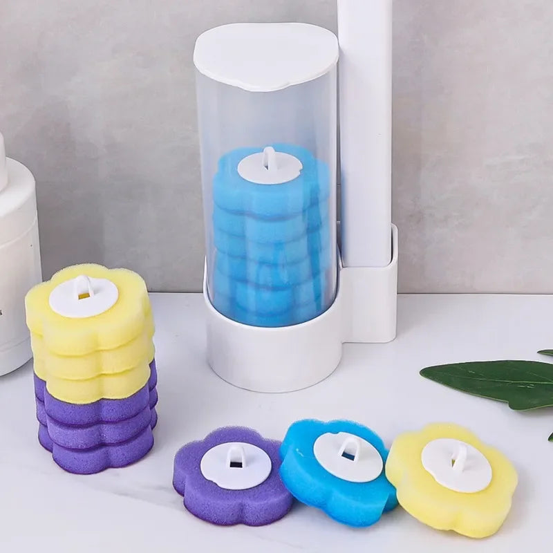 6-60PCS Disposable Toilet Brush Heads Bathroom Replacement Sponges Head Toilet Cleaning Brush Refills No Dead Angle Brush Heads