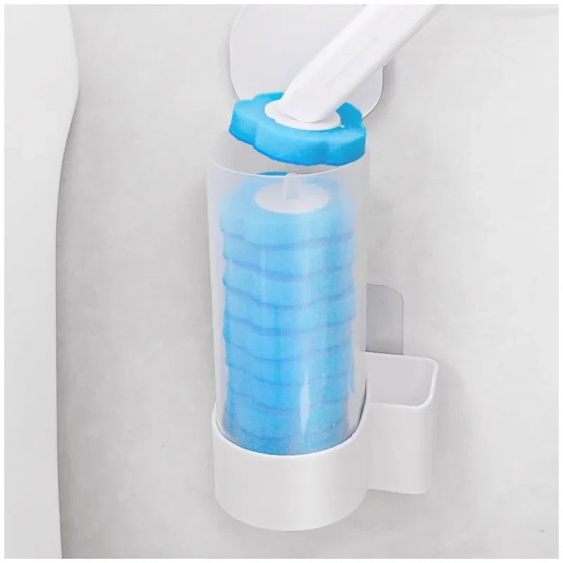 6-60PCS Disposable Toilet Brush Heads Bathroom Replacement Sponges Head Toilet Cleaning Brush Refills No Dead Angle Brush Heads