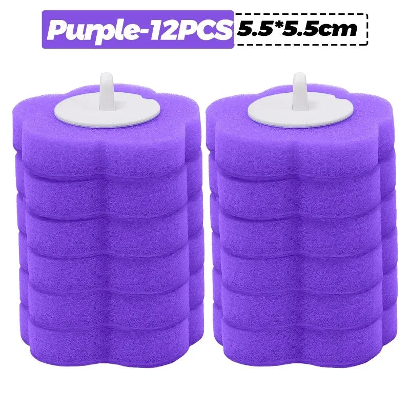 6-60PCS Disposable Toilet Brush Heads Bathroom Replacement Sponges Head Toilet Cleaning Brush Refills No Dead Angle Brush Heads
