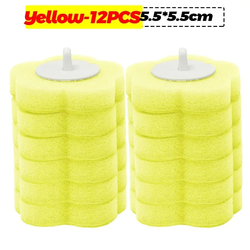 6-60PCS Disposable Toilet Brush Heads Bathroom Replacement Sponges Head Toilet Cleaning Brush Refills No Dead Angle Brush Heads