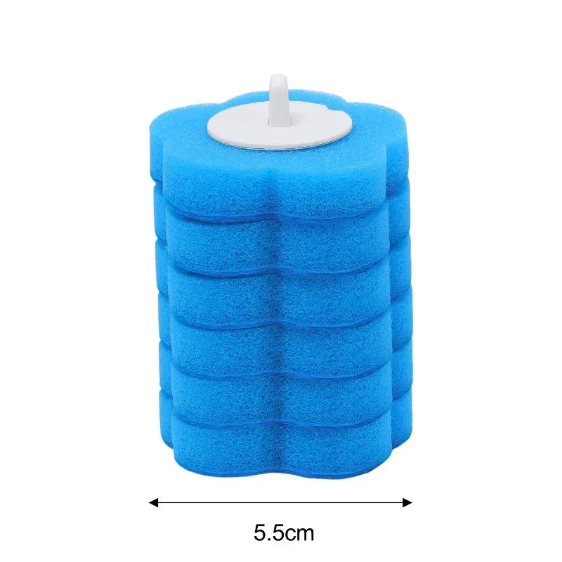 6-60PCS Disposable Toilet Brush Heads Bathroom Replacement Sponges Head Toilet Cleaning Brush Refills No Dead Angle Brush Heads