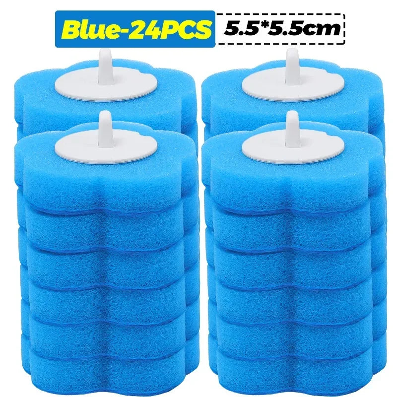 6-60PCS Disposable Toilet Brush Heads Bathroom Replacement Sponges Head Toilet Cleaning Brush Refills No Dead Angle Brush Heads