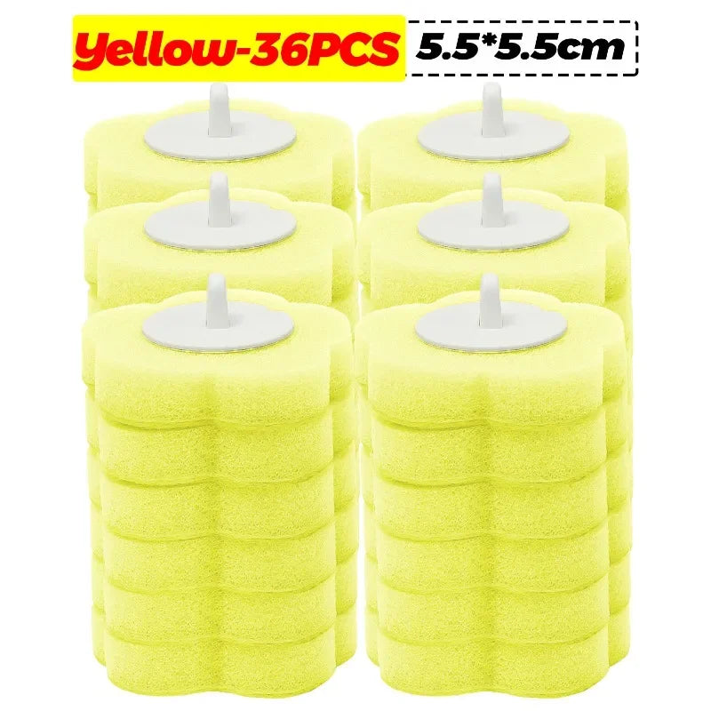 6-60PCS Disposable Toilet Brush Heads Bathroom Replacement Sponges Head Toilet Cleaning Brush Refills No Dead Angle Brush Heads