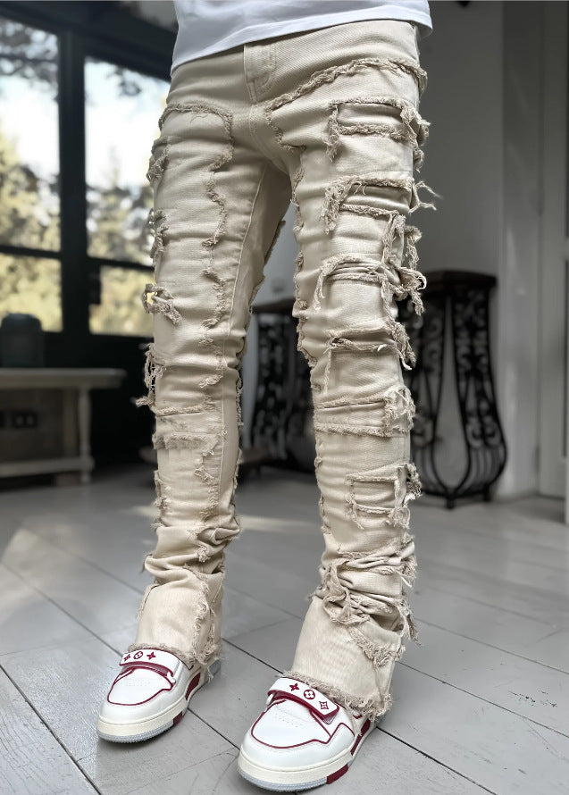 The Distressed Stacked Denim | Masc Fit