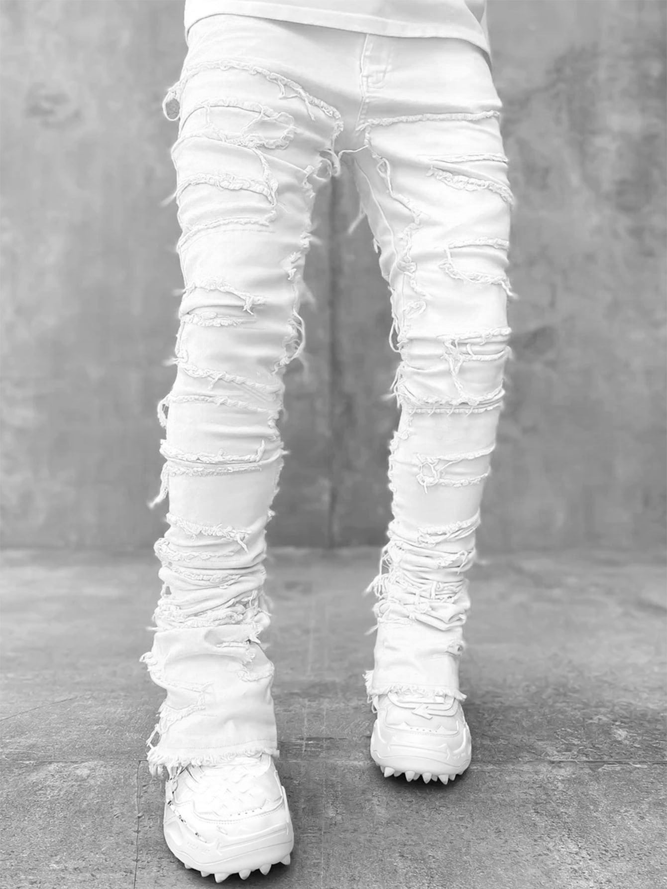 The Distressed Stacked Denim | Masc Fit