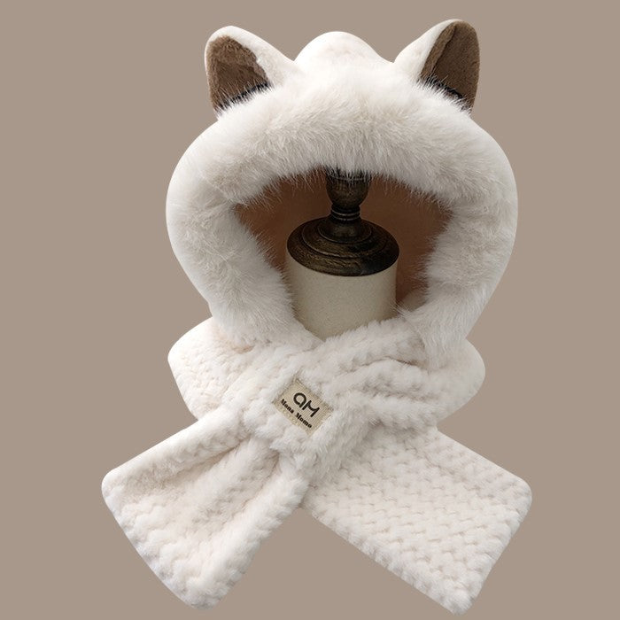 The "Snow Fox" Faux Fur Hooded Scarf