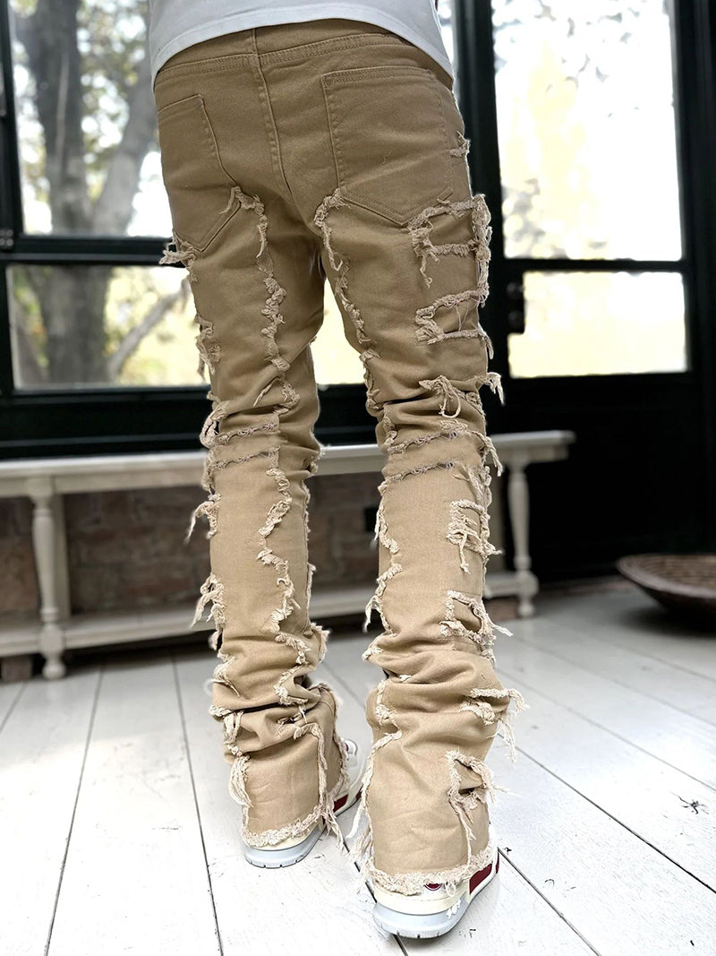 The Distressed Stacked Denim | Masc Fit