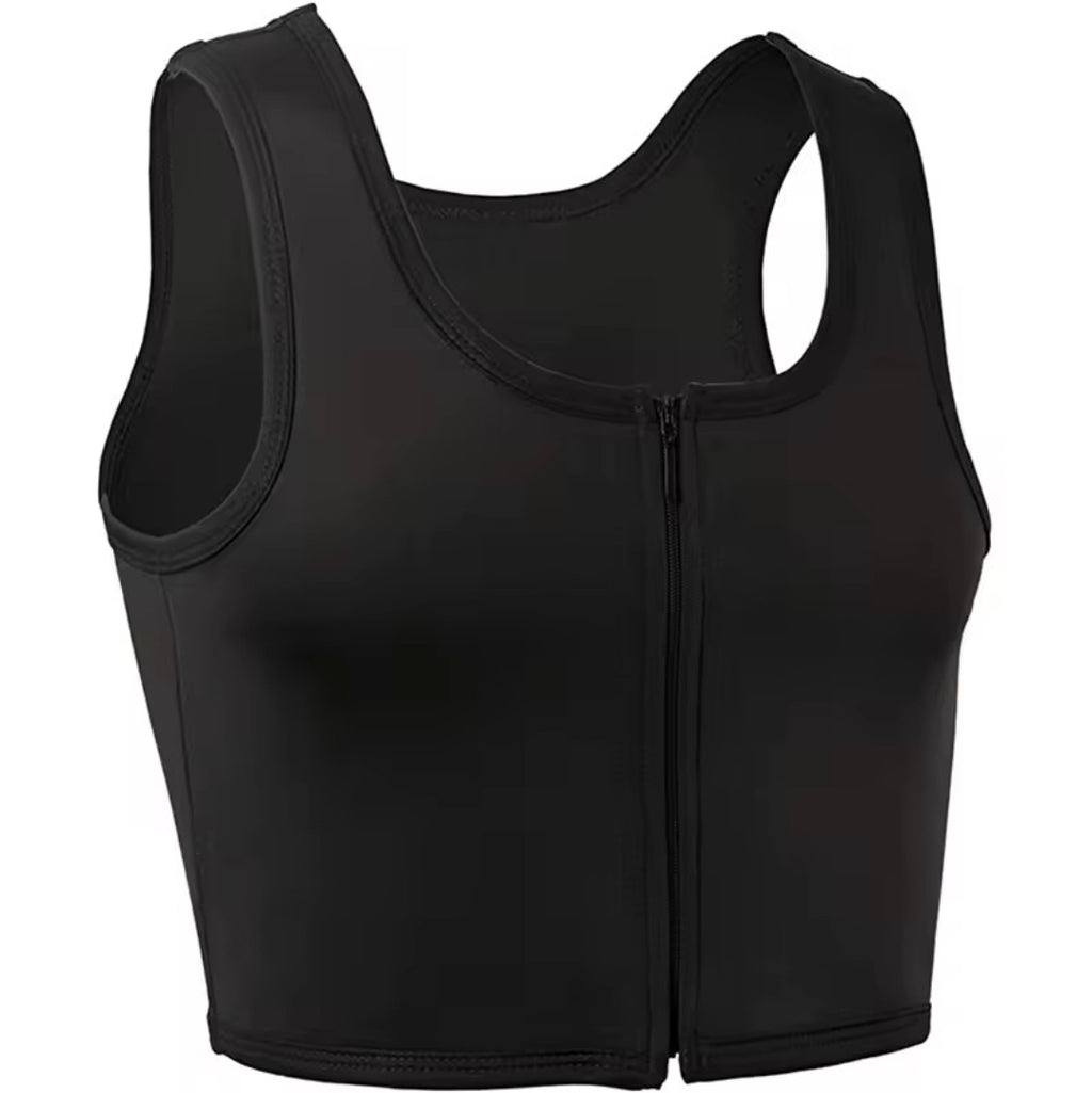 Front-Zip Chest Binder | Flat Vest | Breathable Transgender & Nonbinary Compression Top