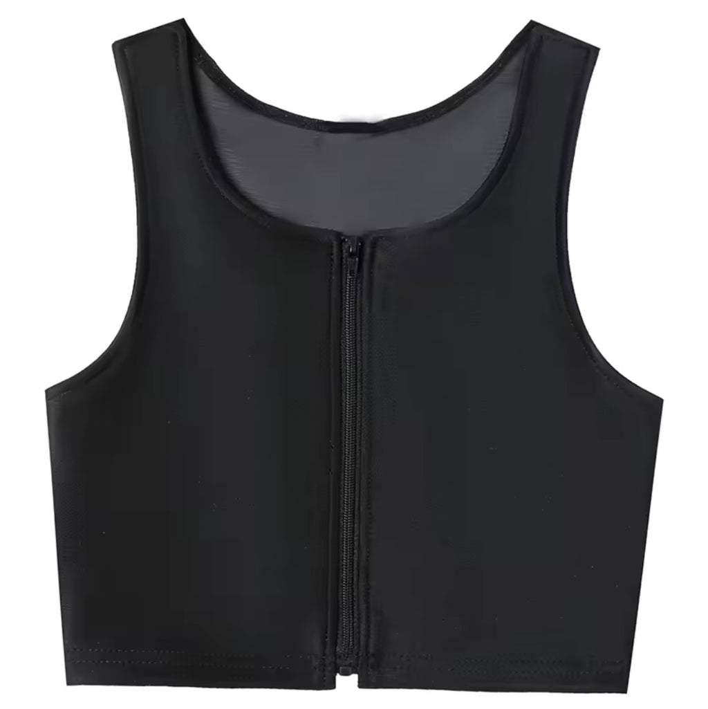 Front-Zip Chest Binder | Flat Vest | Breathable Transgender & Nonbinary Compression Top