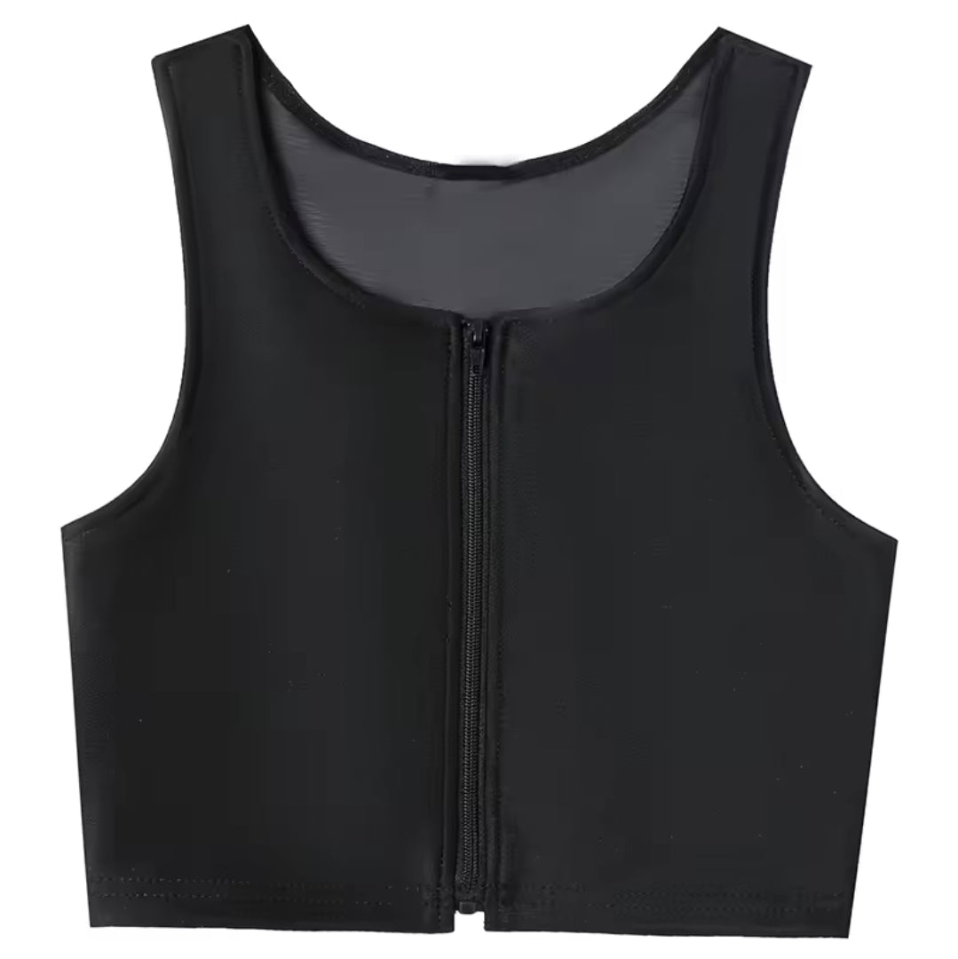 Front-Zip Chest Binder | Flat Vest | Breathable Transgender & Nonbinary Compression Top