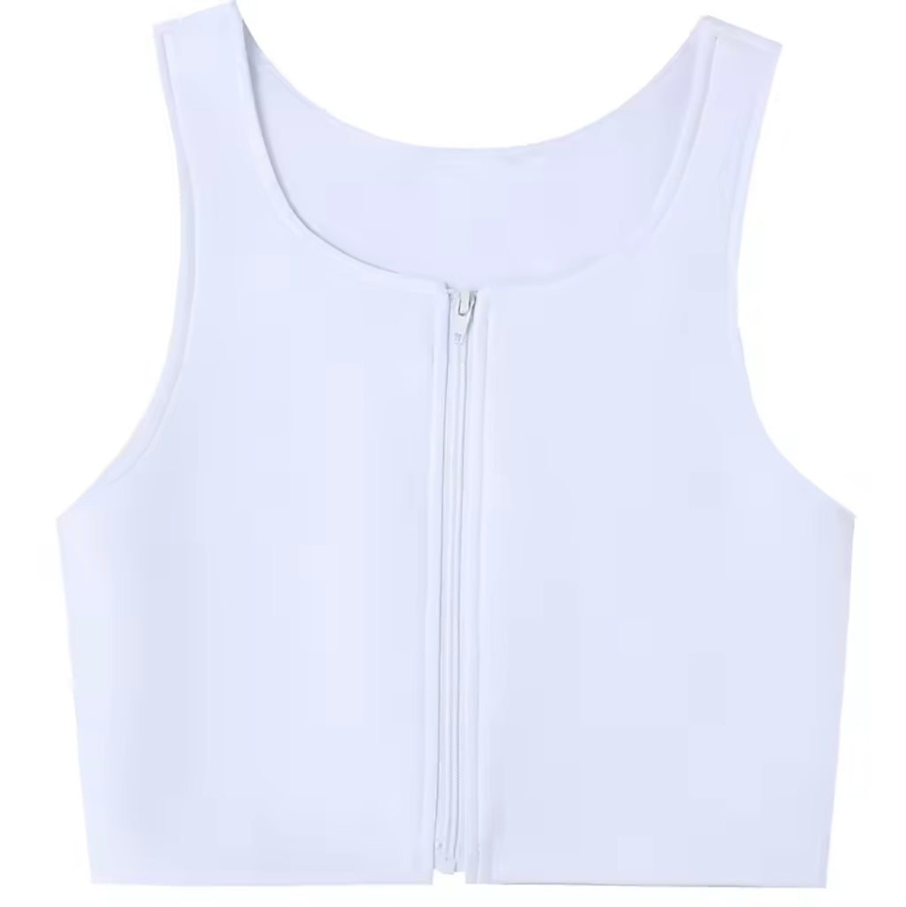 Front-Zip Chest Binder | Flat Vest | Breathable Transgender & Nonbinary Compression Top