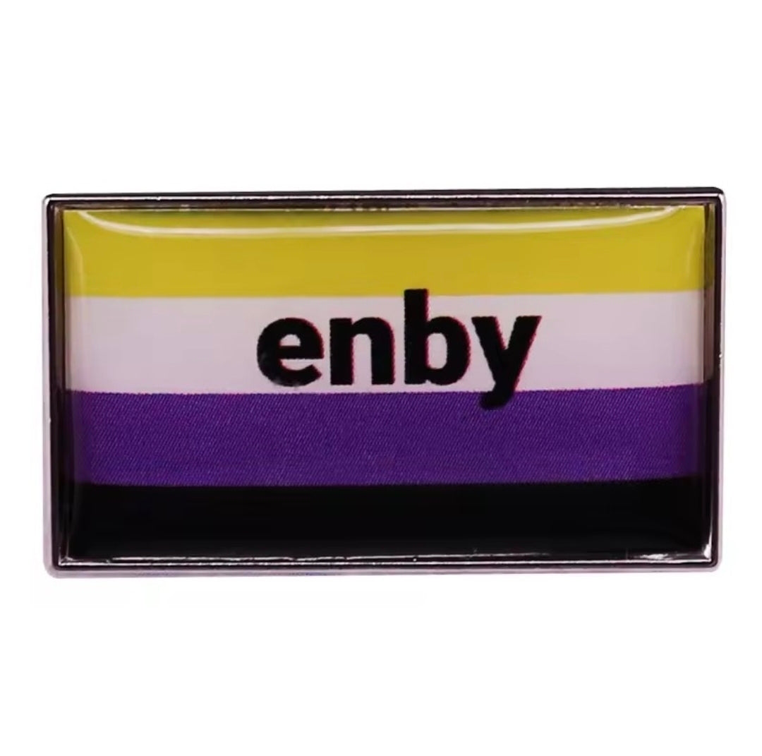 "Enby" Pride Flag pin Nonbinary