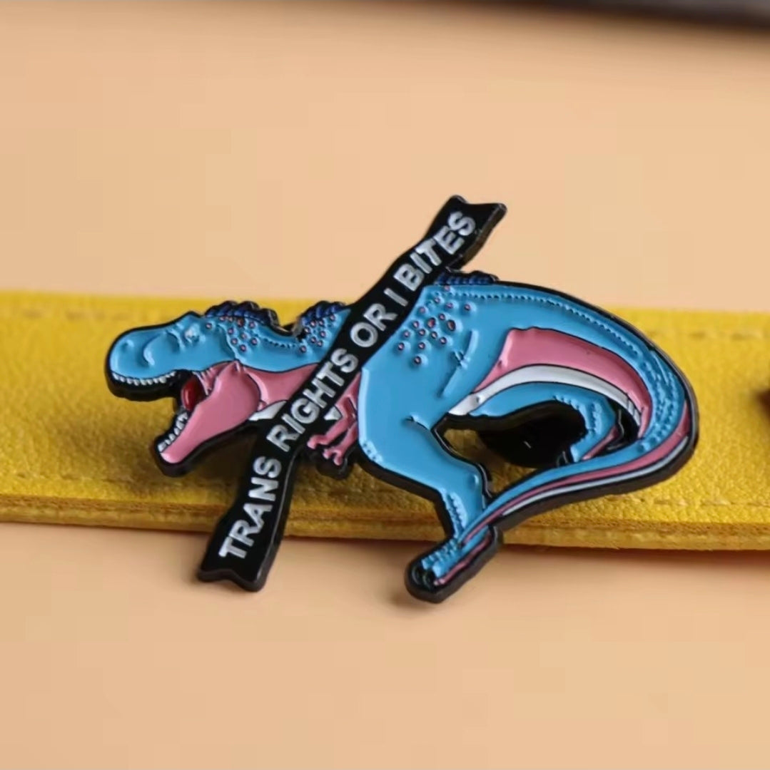 Trans Dino Pin, Brooch