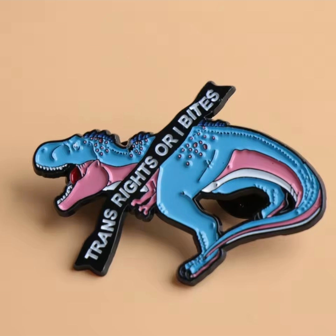 Trans Dino Pin, Brooch